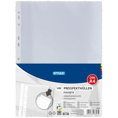 Stylex Prospekthüllen, DIN A4, 100 Stück
