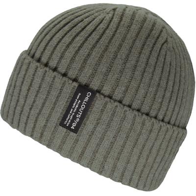 Beanie CHILLOUTS "Juri Hat", Herren, grau (taupe), Rippstrick, Baumwollmischung, unifarben, Mützen Beanie, Mit breitem Umschlag