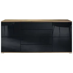 SIDEBOARD Rova Schwarz Hochglanz