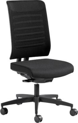 Schäfer Shop Genius Bürostuhl SSI PROLINE PREMIUM S1, teilautomatische Synchronmechanik, ohne Armlehnen, Netz-Rückenlehne, schwarz