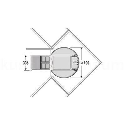 Hailo Eckabfallsammler 3646132 Rondo 3-fach Mülltrennung 18 + 2x 8,5 Liter