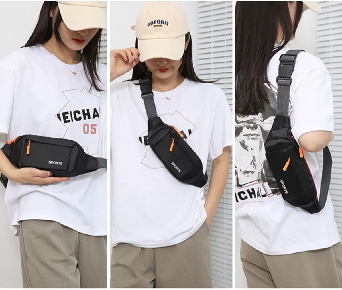 INF Vielseitige Lauf-Bauchtasche - Sport-Hüfttasche für Fitness, Reisen und Outdoor-Aktivitäten Schwarz