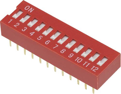 TRU Components 704963 DSR-12 DIP-Schalter Polzahl 12 Slide-Type