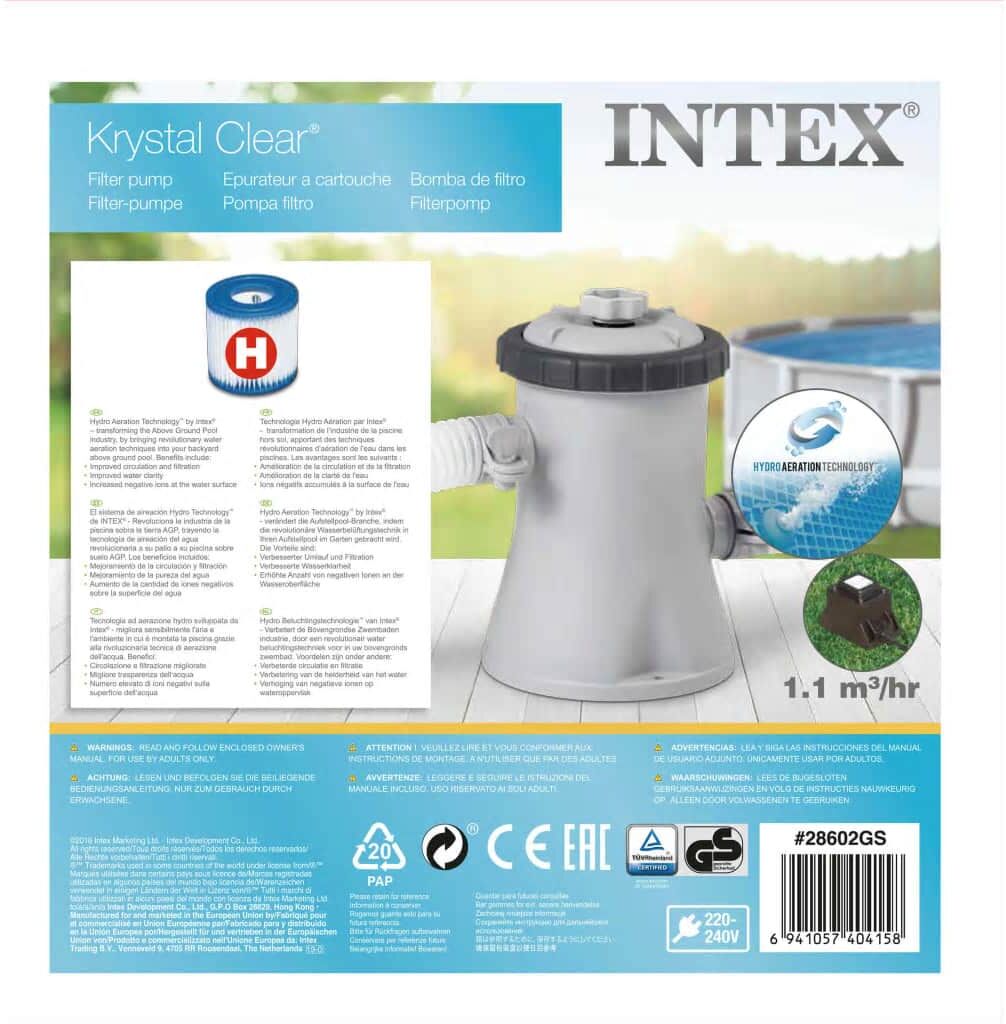 INTEX Pompe filtrante à cartouche 1250 L/h 28602GS