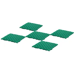 5 Stück Kunststoff Bodenrost Bodenplatte für Sauna/Garten/Poolbereich 500 x 500 x 25 mm Grün