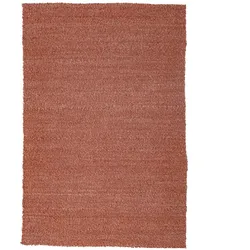Schlafzimmerteppich GLAVEN Bouclé-Struktur Skandinavisch Polyester 200x290 cm Terrakotta fußbodenheizungsgeeignet handgewebt | Kadima Design