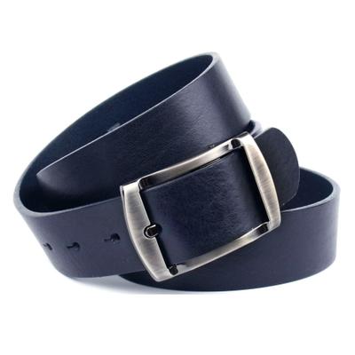 Ledergürtel ANTHONI CROWN, Damen, Gr. 100, blau (dunkelblau), Leder, unifarben, Gürtel Ledergürtel, Vollleder, Schnalle gebürstet, leicht genarbt