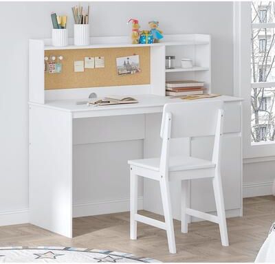 COSTARS Kids Study Desk and Chair Sets with Hutch and Storage Cabinet