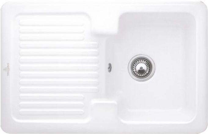 Villeroy und Boch Villeroy & Boch Condor Einbauspüle 674501R1 mit Ablaufgarnitur und Handbetätigung, weiß