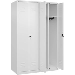 CP-Möbel Spind 80002-40 Classic PLUS, Doppelspind, weiß, 4 Abteile, mit Zylinderschloss, 120 x 185 cm