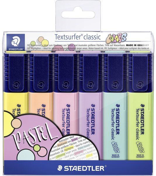 Staedtler Highlighter   Pastel   6 Lyse Farver