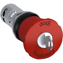 ABB CE9-1002 Compact -Not-Aus -, 40mm, schlüsselentriegelt, 1 Schließer + 1Ö Beschriftung “Emergency Stop” 1SFA619599R1002