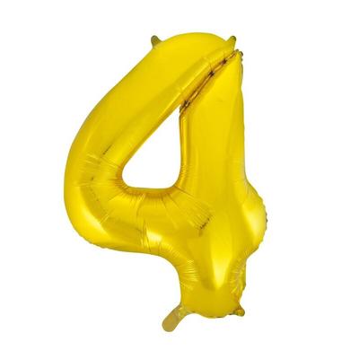 Folienballon Zahl 4 gold