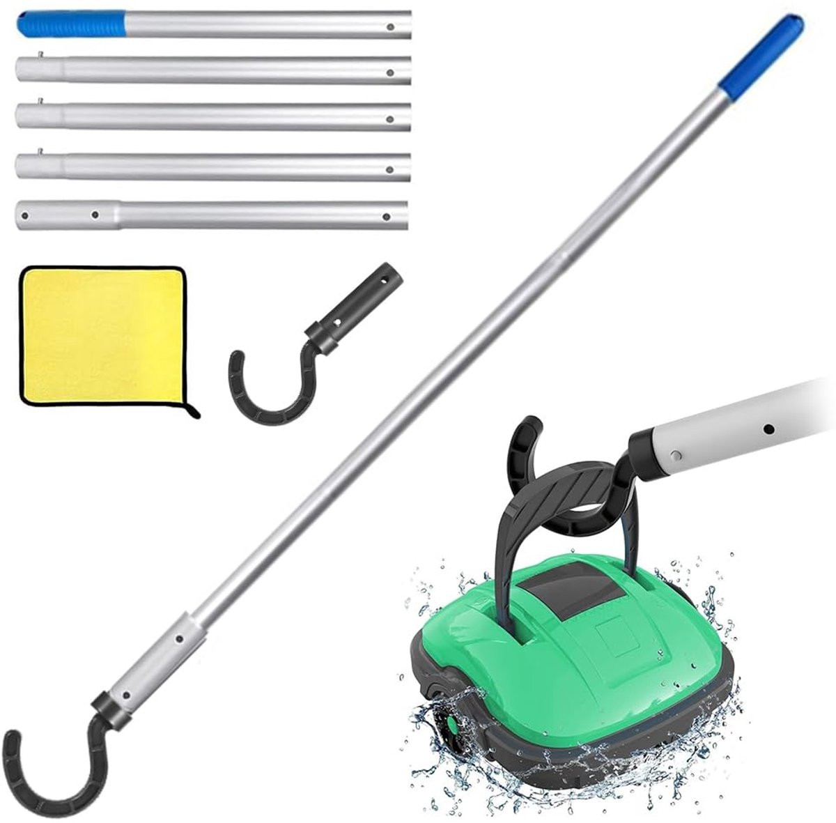 Accessoirehaak voor zwembadrobot met telescoopstang, 185 cm
