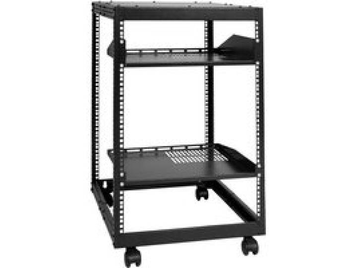 VEVOR Rack de serveur à cadre ouvert 15U support de serveur réseau autoportant mural profondeur réglable 58,5-101,6 cm 4 montants roulettes pour équipements informatiques de réseau, routeur, modem
