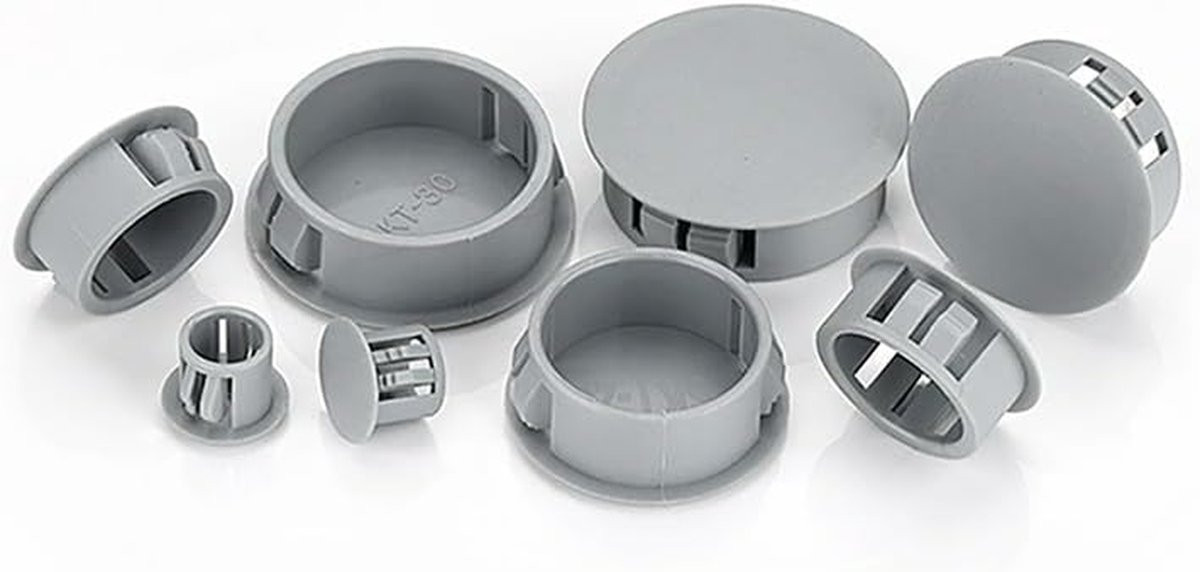 Schroefgatafdekking Rond Matgrijs - 20 Stuks - Decoratieve Meubelplug voor Meubelafwerking