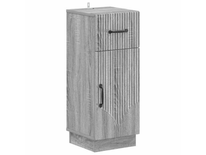 Favemtsl Badezimmerschrank HOORN Sonoma-Grau Schmal 30x31x77cm Kompaktkommode aus Holzwerkstoff mit wechslendem Türanschlag und Fachböden für Nischen im Badezimmer oder Gäste-WC.