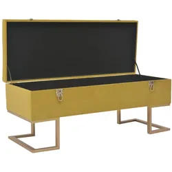 vidaXL Bank mit Staufach 105 cm Senfgelb Samt