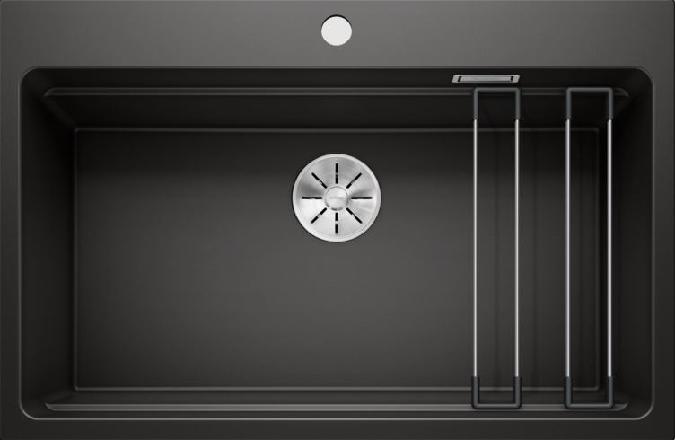 Blanco Etagon 8 - Silgranitspüle, 780x510 mm, mit Schienen, Schwarz 525893