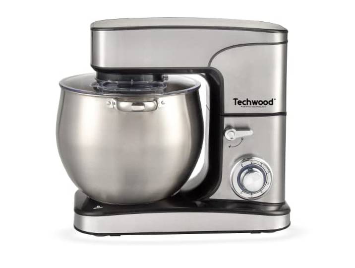 TECHWOOD TRO-1226, Küchenmaschine mit Edelstahlschüssel, 712 l, 2000 Watt, 3/1, Mixer, Edelstahl