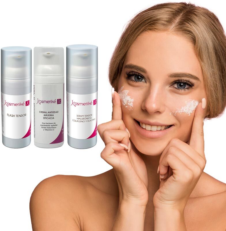 Tratamento Cosmético Fantasia Kosmetiké: Flash tensor + Serum Tensor + Antiage Cream Lebyutí Kosmetiké Gold