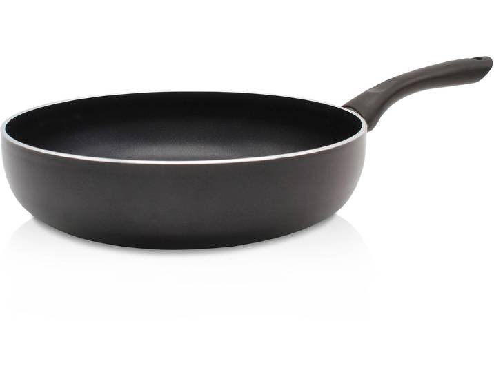 Bratpfanne KRÜGER Aluminium Pfanne tief Venezia, 28 cm , schwarz, H:7cm Ø:28cm, Pfannen, Bratpfanne, für Induktions-Kochfelder geeignet