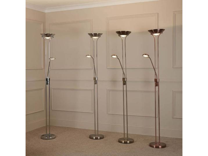 Searchlight LED Deckenfluter Mother & Child, dimmbar, bronze / altmessing, für Wohn- / Esszimmer, Metall, Modern, LED Stehlampe