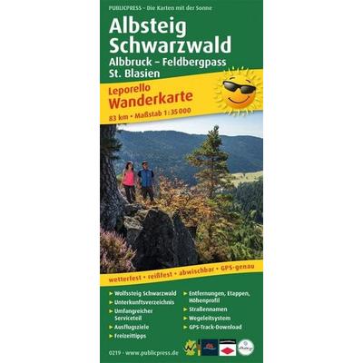 Publicpress Leporello Wanderkarte Albsteig, Schwarzwald, Albbruck, Feldbergpass, St. Blasien 1:35.000, Sonstige von , KOMPASS Freytag & Berndt,