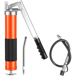 VEVOR Fettpresse, 689 bar, Pistolengriff-Schmierpressen-Set mit 0,4 L Fassungsvermögen, Handfettpresse inkl. 45,7 cm Flexschlauch, 1 Verlängerungsrohr & 1 scharfer Düse für Kfz & Schifffahrt
