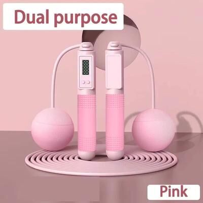 Uplift Essentials Intelligent Counting Cordless Jump Rope two Purpose pink