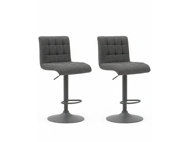 P & B Barhocker-Set, Anthrazit, Metall, Säule, Sockel, 47x93-114x57 cm, Oeko-Tex® Standard 100, erweiterbar, Sitzfläche 360° drehbar, Esszimmer, Barmöbel, Barhocker
