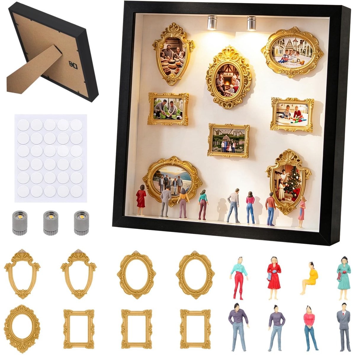 Omgoods DIY Mini Museum Silhouette Box Gepersonaliseerde Fotolijst voor volwassenen