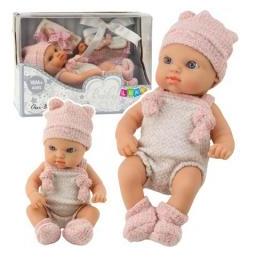 Lean Toys Babypuppe, rosa Outfit, Mütze, Lätzchen, 18 cm (65615001)