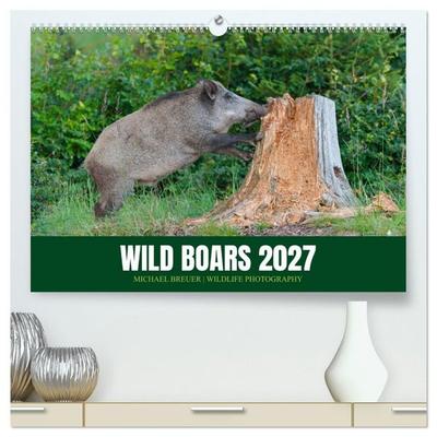 Wild Boars (High Quality Premium Wall Calendar 2027 DIN A2 landscape),CALVENDO 12 Month Wall Calendar