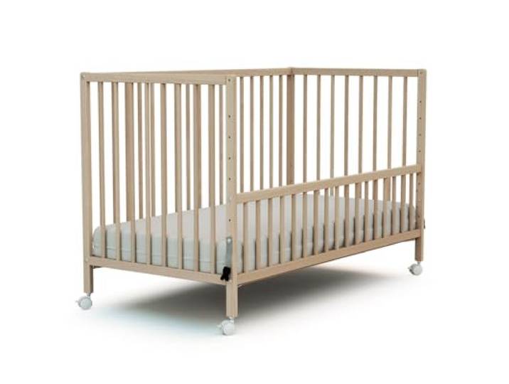 Webaby - Babybett Beistellbett Holz 60x120 cm Buche Natur LIO Kinderbett Co-Sleeping babybett Von Geburt an Höhenverstellbar Lattenrost