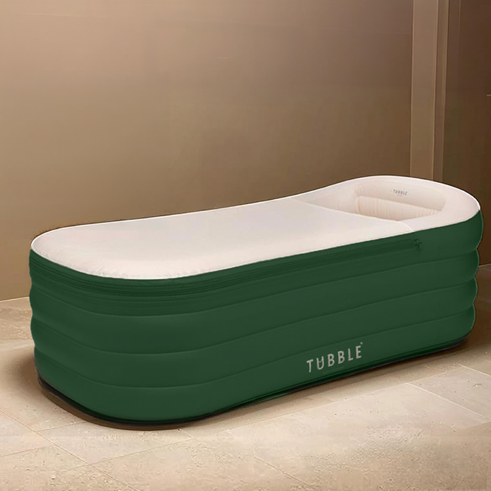 Tubble Royale Opblaasbaar Bad Emerald Green 255L – Opvouwbaar Bad voor Volwassenen tot 188cm voor Indoor & Outdoor