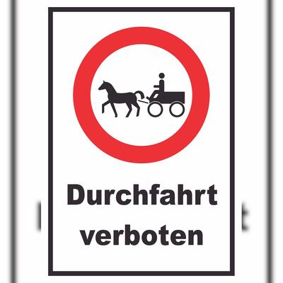HB-Druck Durchfahrt verboten Kutsche Schild A6 (105x148mm)