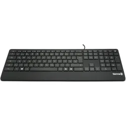 Wortmann TERRA Keyboard 4000 Corded (DE) USB black Copilot QWERTZ (DE, Kabelgebunden), Tastatur, Schwarz