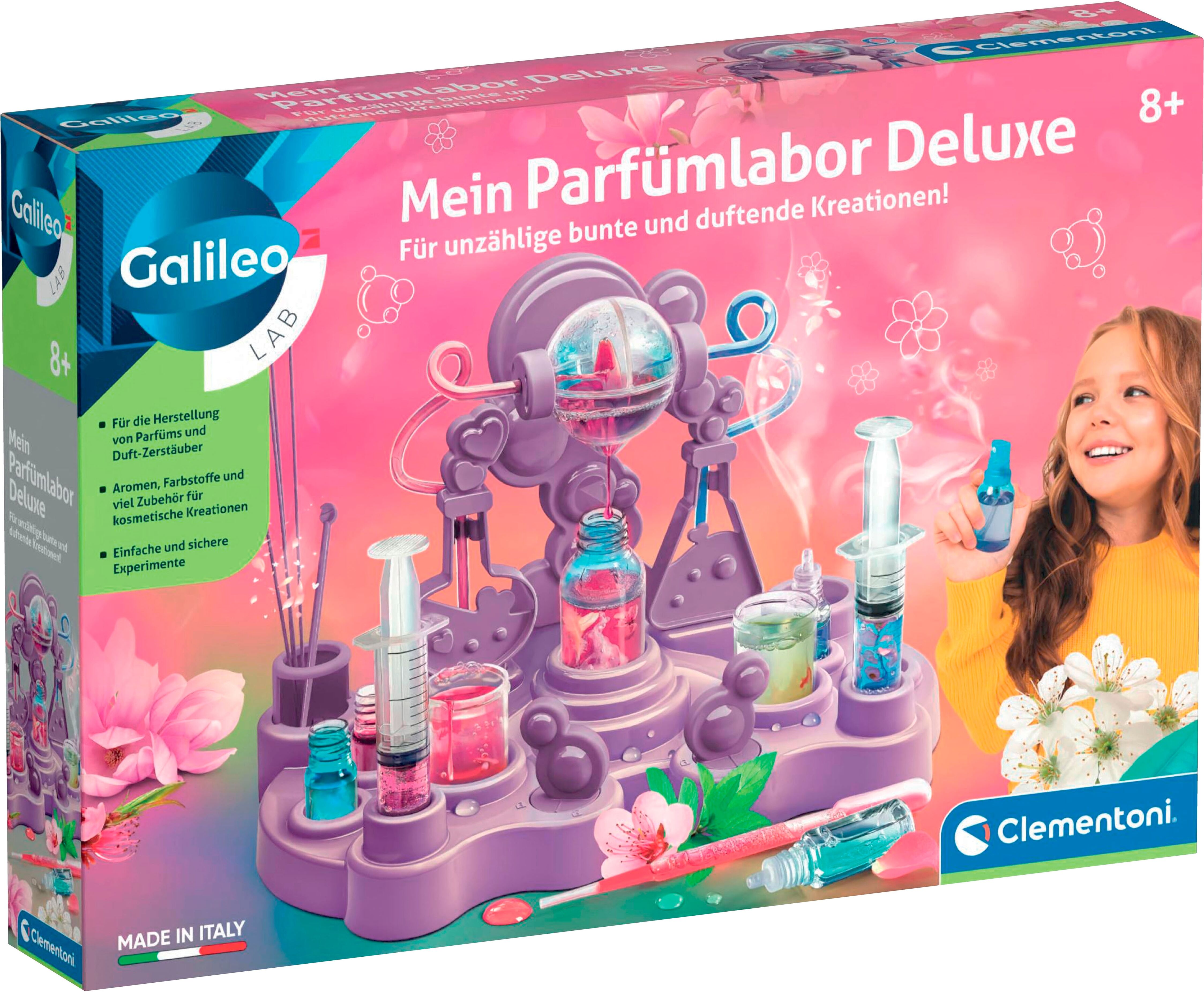 Experimentierkasten CLEMENTONI "Galileo Lab, Galileo Parfüm Labor Deluxe", bunt (weiß, neutral), Experimentierkästen, Kinder, Experimentierkasten, Made in Europe