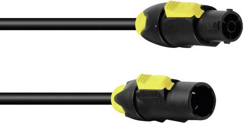 PSSO TRUE Strom Verlängerungskabel [1x PowerCon-Buchse - 1x PowerCon-Stecker] 10m Schwarz, Gelb