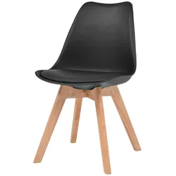 vidaXL Esszimmerstühle 4er-Set aus schwarzem Kunststoff, Modell Wagram