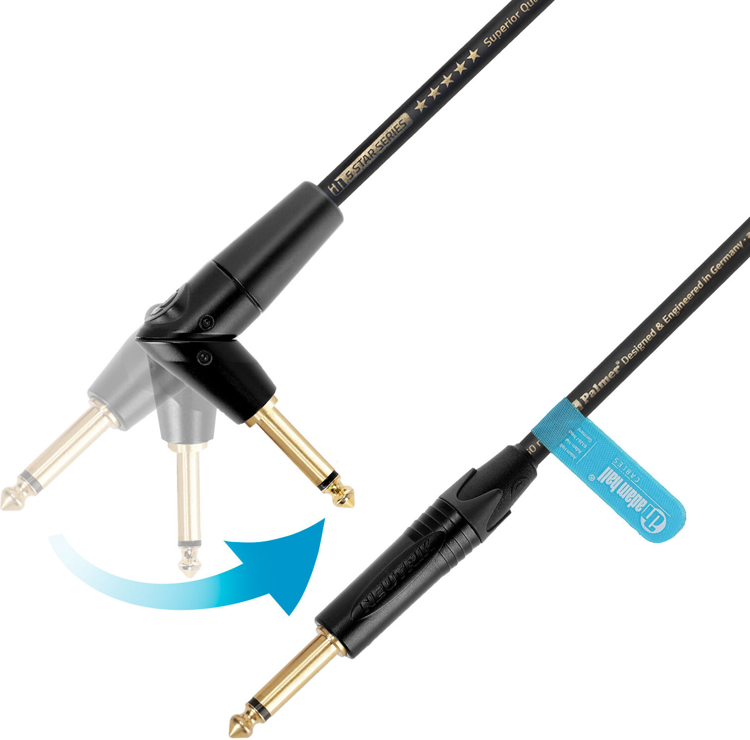 Adam Hall Cables 5 Star Ippr 0150 Flipjack® - Instrumentenkabel   Palmer® Adam Hall Flipjack®