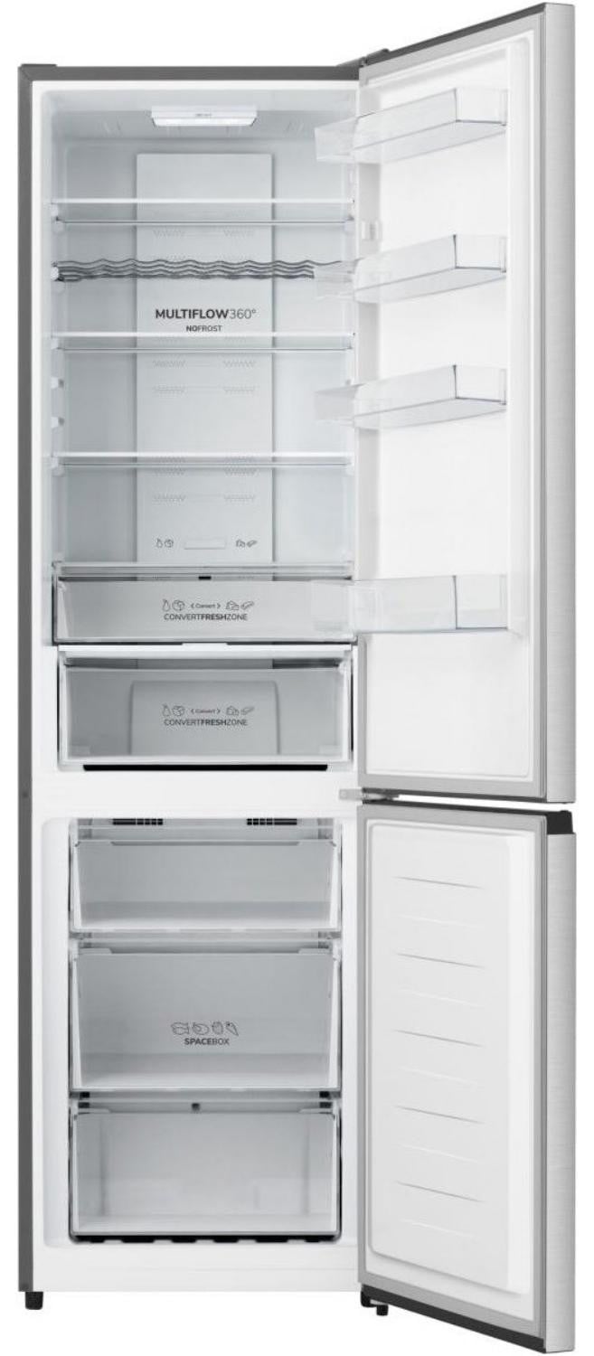 Gorenje NRK620AAXL4 koel- en vriescombinatie, 336 liter, No-Frost, FastFreeze, roestvrij staal, zilverkleurig
