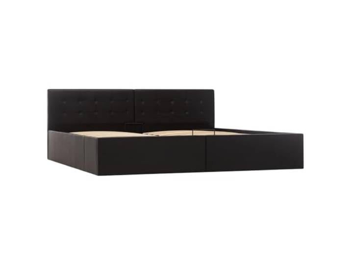 vidaXL Stauraumbett Hydraulisch Polsterbett Doppelbett Bett Schlafzimmerbett Kunstlederbett Bettrahmen Bettgestell Lattenrost Schwarz 180x200cm