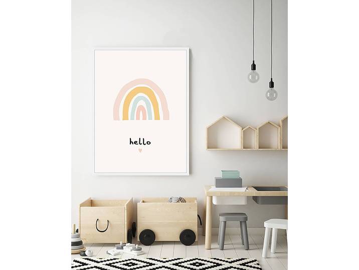 Tableau déco Hello 63 x 83cm Multicolore