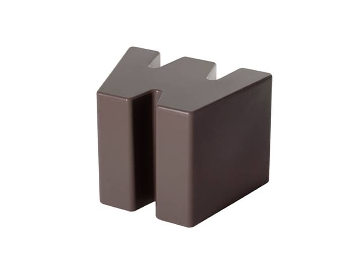 SLIDE tabouret bas DOUBLE U (Chocolat / Gris - Polyéthylène)