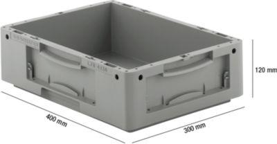 Euro Box Serie LTB 4120, aus PP, Inhalt 10 L, ohne Deckel, grau