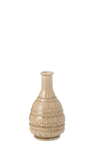 J-Line vaas Gekerfd porselein beige Hoogte: 18,5 cm