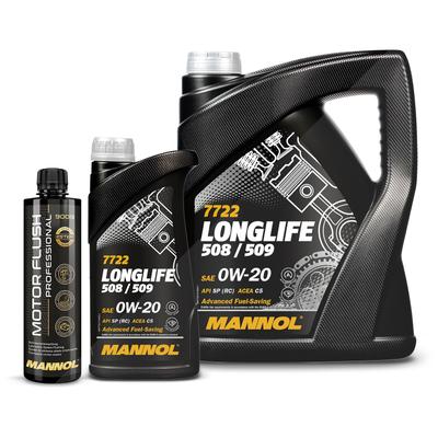 Mannol 6 L Longlife 508/509 0W-20 + 450 ml Motor Flush Professional [Hersteller-Nr. 40842720]