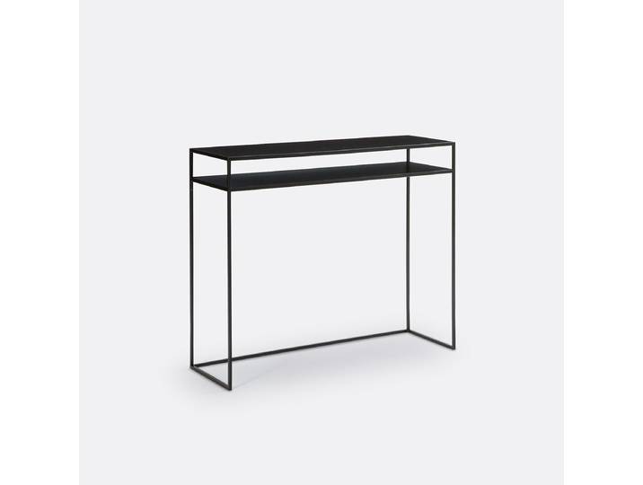 LA REDOUTE Console double plateau en métal acier, Miva Noir
